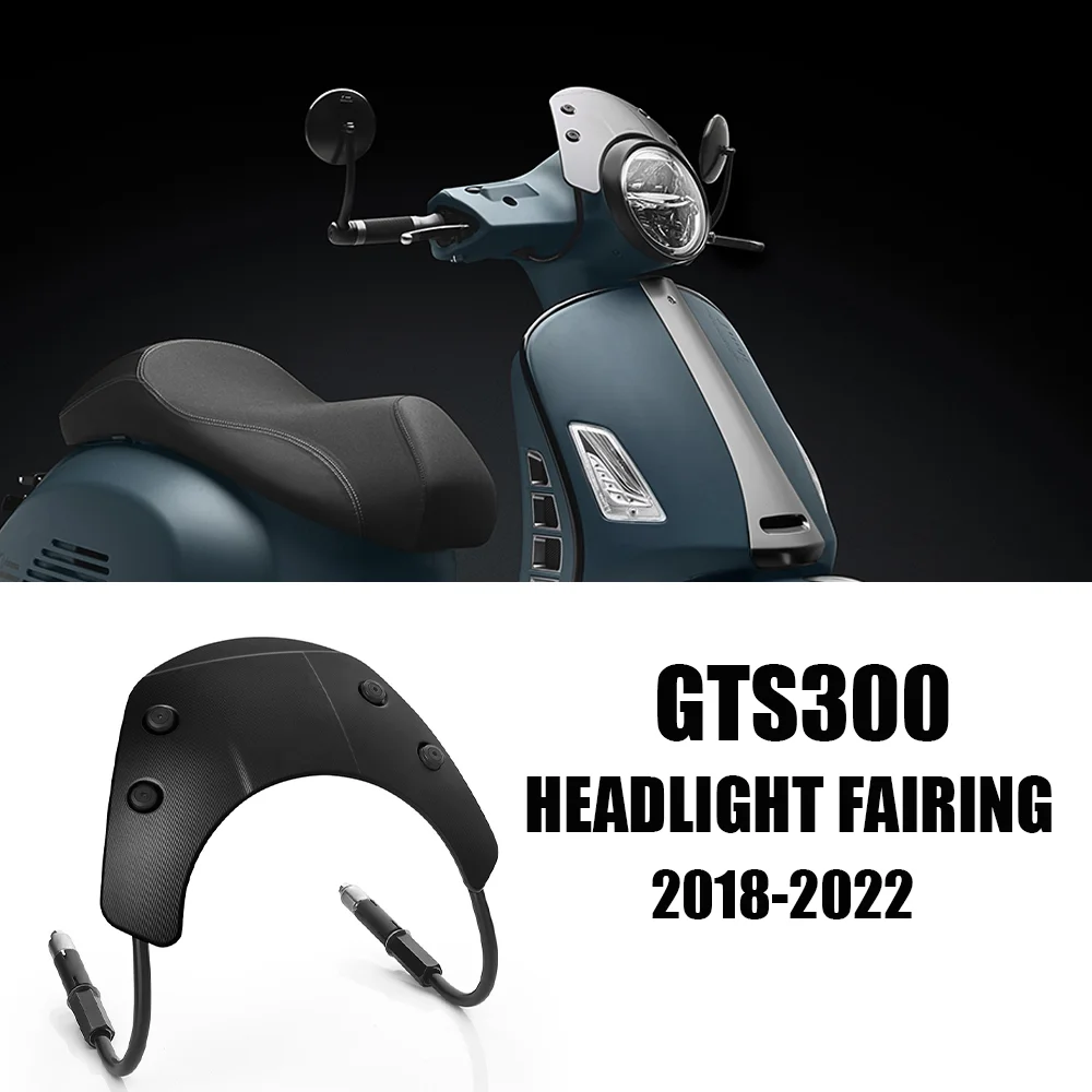 

For VESPA GTS300 Super GTS 300 2018 - 2022 Accessories Motorcycle Headlight Fairing Sports Black Windscreen Windshield Visor