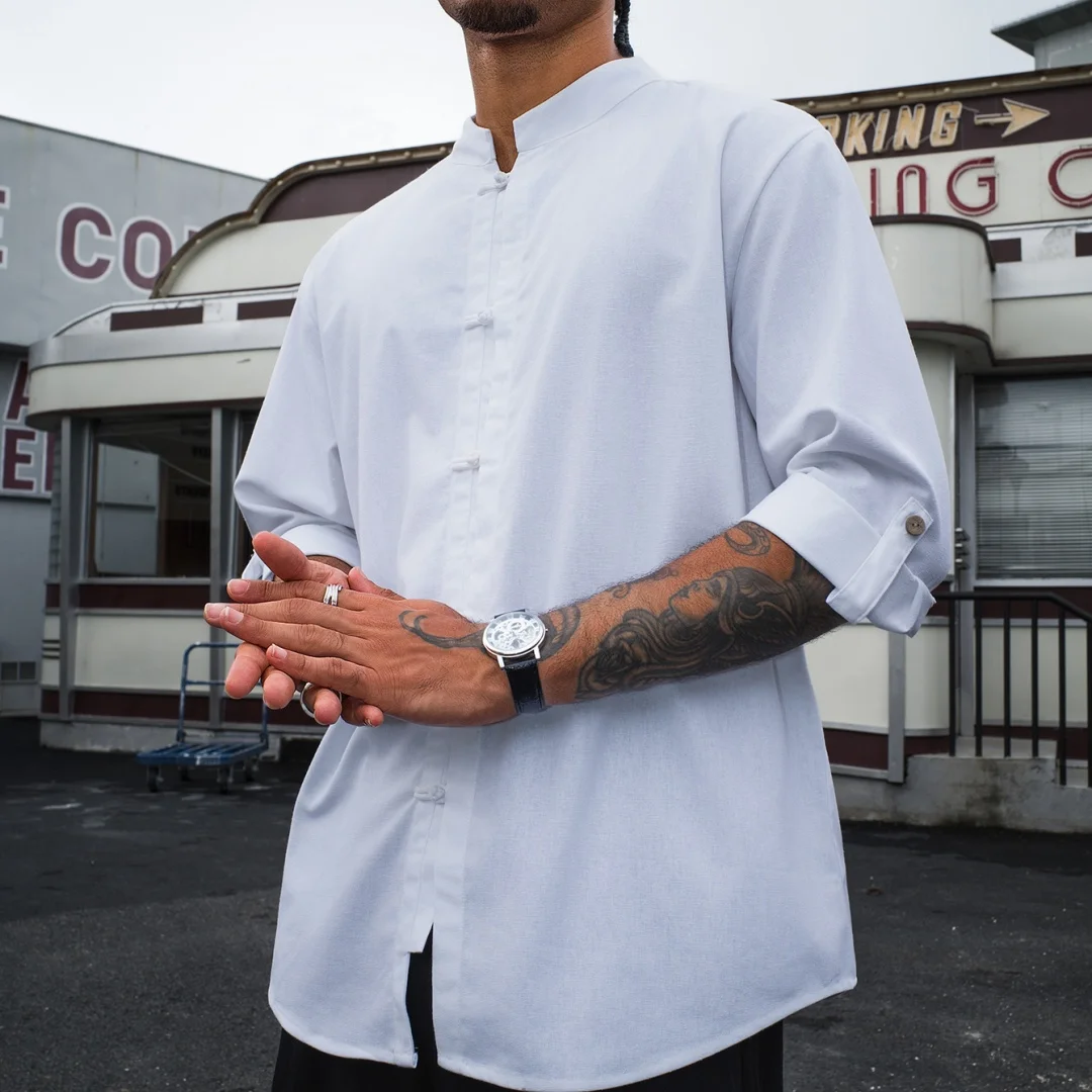 Męska koszula z krótkim rękawem Letnia lniana Casual Krótkie koszulki plażowe Jednolity kolor Męskie topy w stylu vintage Streetwear Rozmiar US