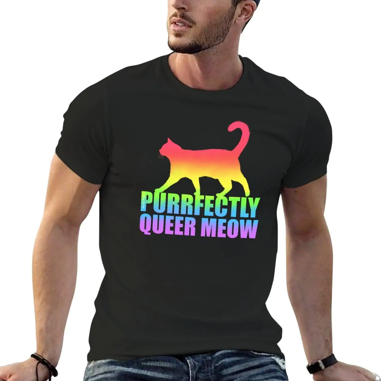 

New Purrfectly Queer T-Shirt T-shirt short cute clothes sweat shirt funny t shirts for men