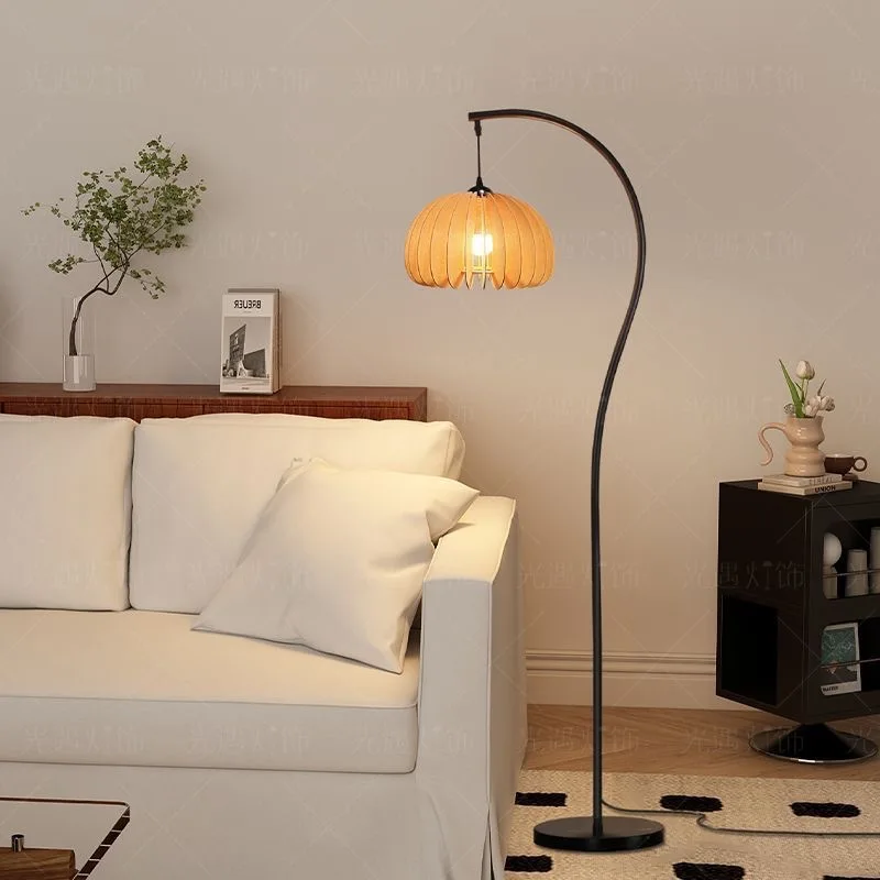 Vintage Floor Lamp Living Room Sofa Minimalist Style for Bedroom, Retro Wabi-sabi Style Standing Lights Corner Table Lamp Study - view 3