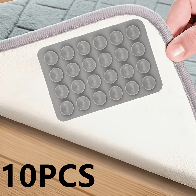 10-Pack Reusable Carpet Anti-Slip Pads, Easy-to-Install Carpet Grippers to Prevent Slipping, Curling, and Shifting