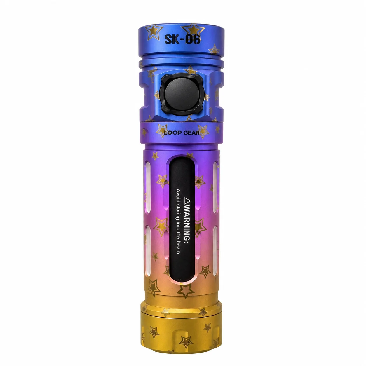 LOOP GEAR SK06 Titanium Flashlight, 18650 Straight Tube Rechargeable Torch with 2400LM Main Light