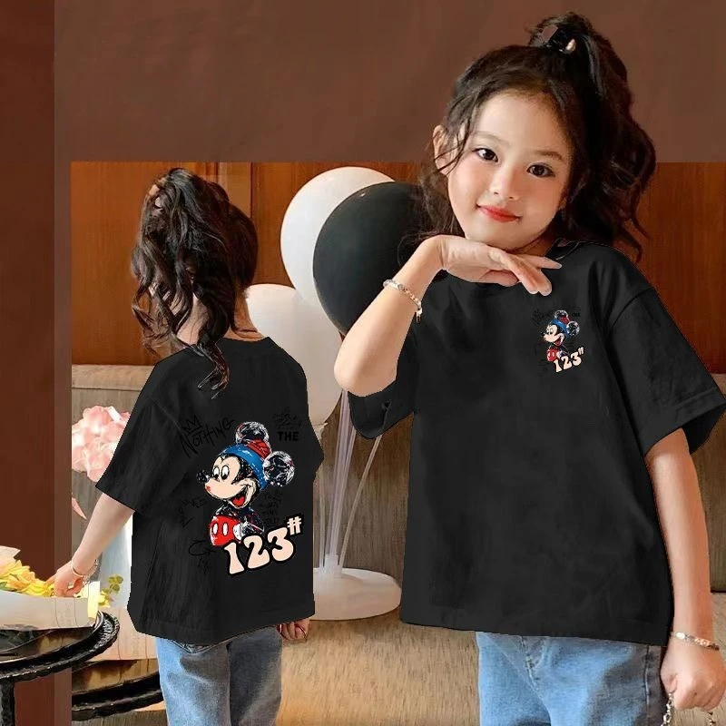 Cartoon Disney Mickey New Summer Soft, Comfortable and Fashionable Summer Cute and Versatile Cotton Quick-drying Casual T-Shirt