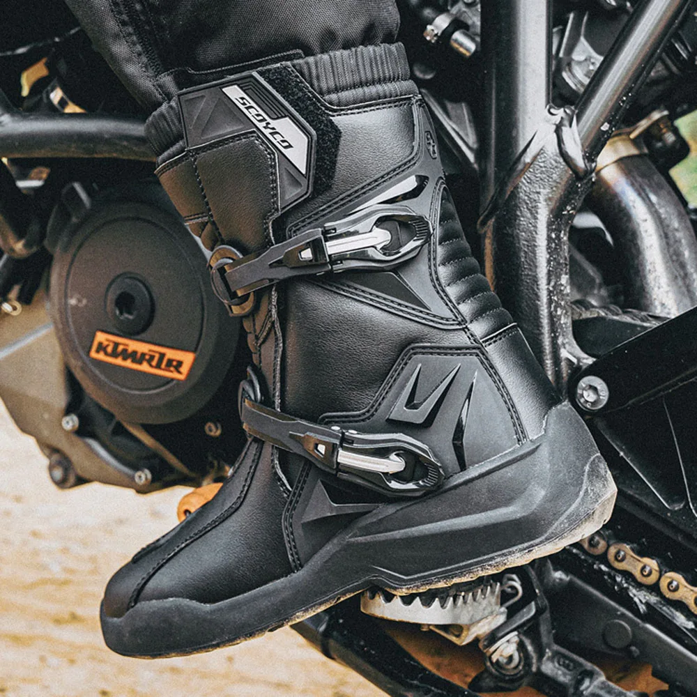 Scoyco Motocross Boots Waterproof Botas De Moto Anti-fall Botas Moto Hombre Motorcycle Shoes Riding Boots