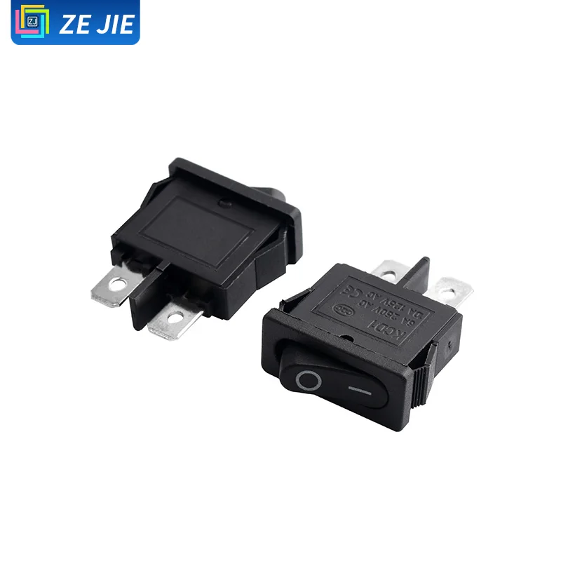 KCD1-110 Thin Rocker Switch, 2 Pin 2 Position, Red & Black, 6A 250V, 9.5*21MM, Instrument Switch