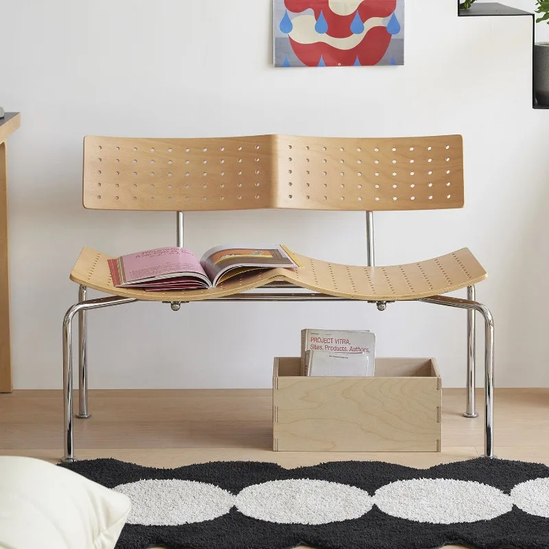 Medieval solid wood bench, home design long shoe changing stool, double bedroom bedside stool creativity