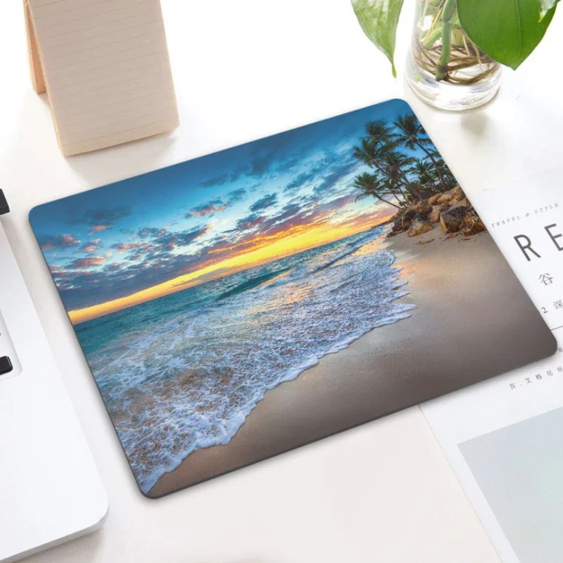 

Sunshine Beach Mouse Pad Palm Trees Non-Slip Rubber Base Creativity Office Mousepad For Laptop PC Desktop Game Accessories