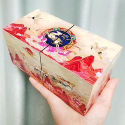 Mother of Pearl Sea Shell Inlaid Cube Deer Jewelry Treasure Organizer Box With 4 Drawers Handmade Gifts for Girl