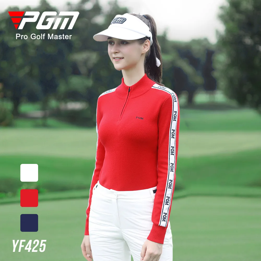 PGM Golf Clothing Women's Long Sleeved Sweater Autumn Winter Lady T-shirt Warm YF425 Wholesale