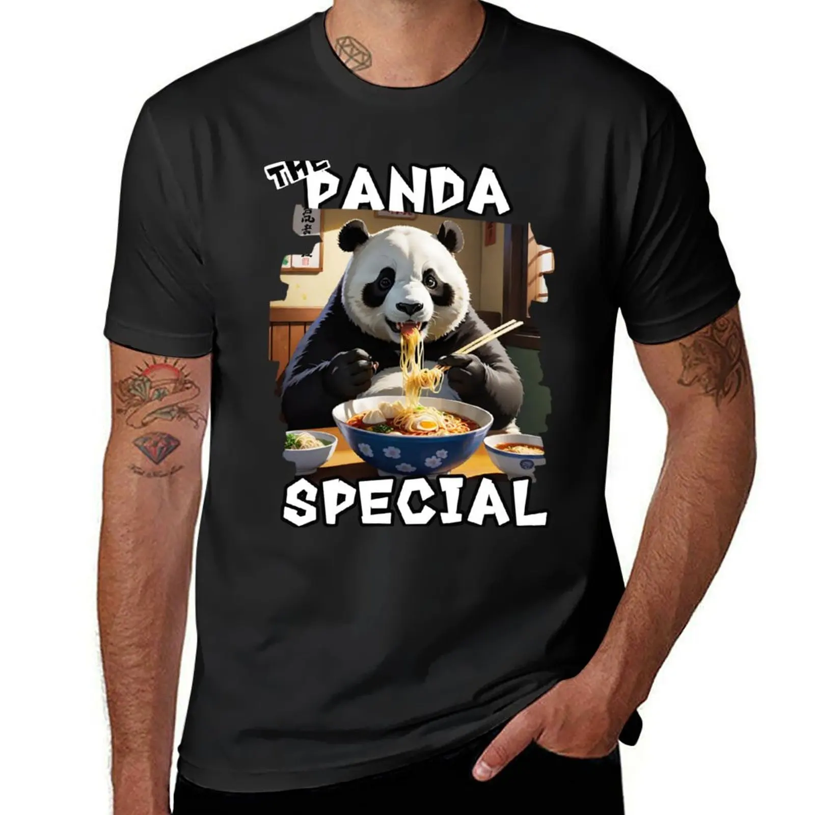 

Panda Special Hungry Cute Panda eating Ramen at a Diner T-Shirt summer top sublime sweat shirts, men