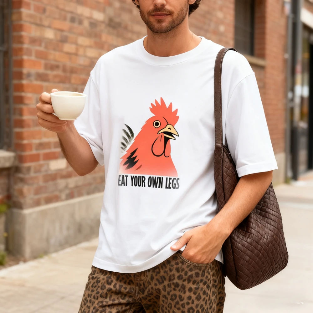 Eat Your Own Legs Pure Vegan T-Shirt Dark Humor Animal Rights Tee Men Women Vegetarianism Tshirt Nique Design Printed Streetwear