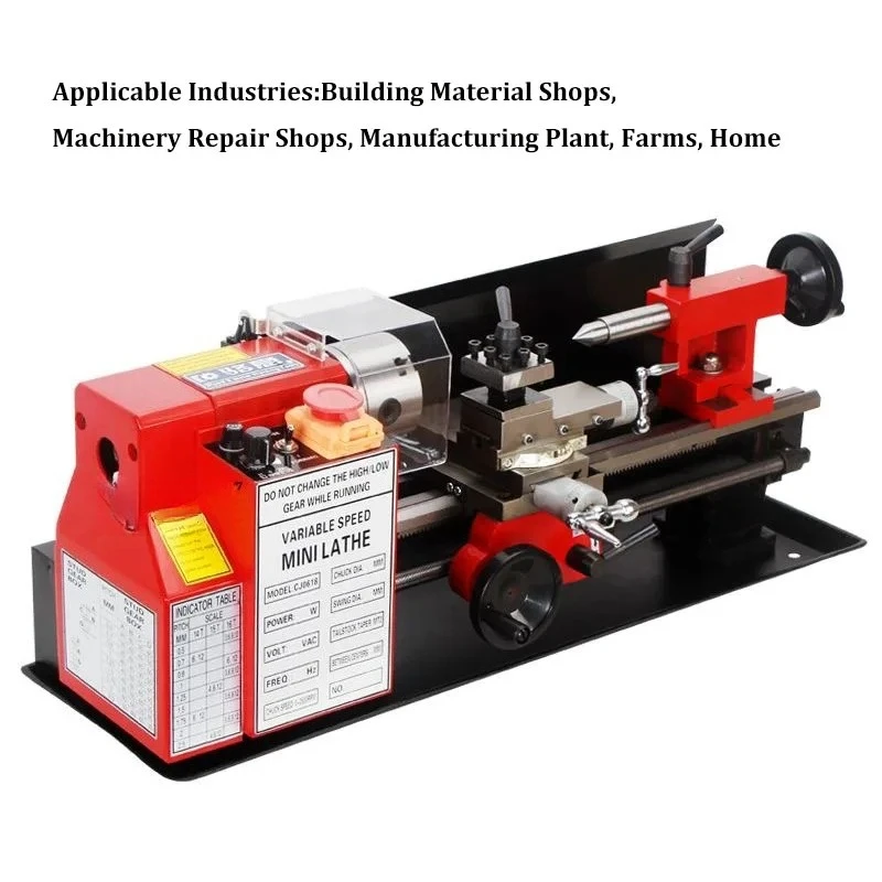 Brushless Motor CJ0618 Mini Lathe Metal Mini Turning Lathe Digital Display 32mm Spindle Hole view 2