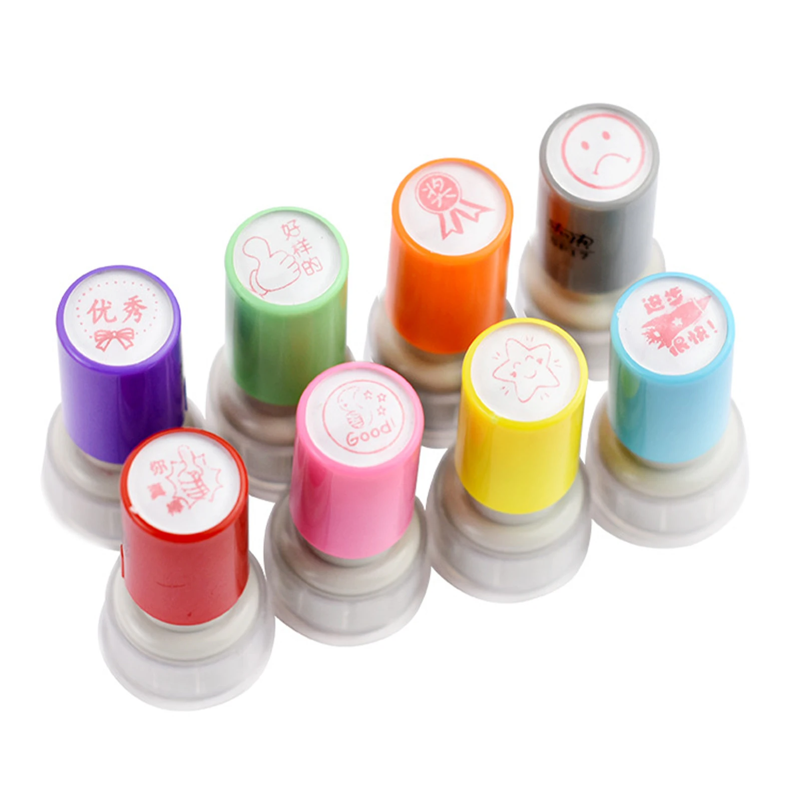 2 pezzi sigilli per francobolli ricompensa strumenti di incoraggiamento per insegnanti per studenti scuola sigilli di incoraggiamento regalo premio in plastica
