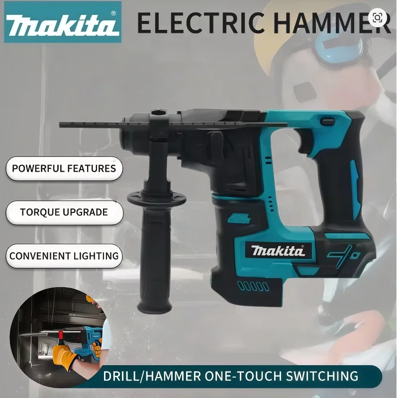 

Makita Brushless Electric Hammer Cordless Hammer Wireless Drills Power for 18V 20V Lithium Battery Tools（only tool）