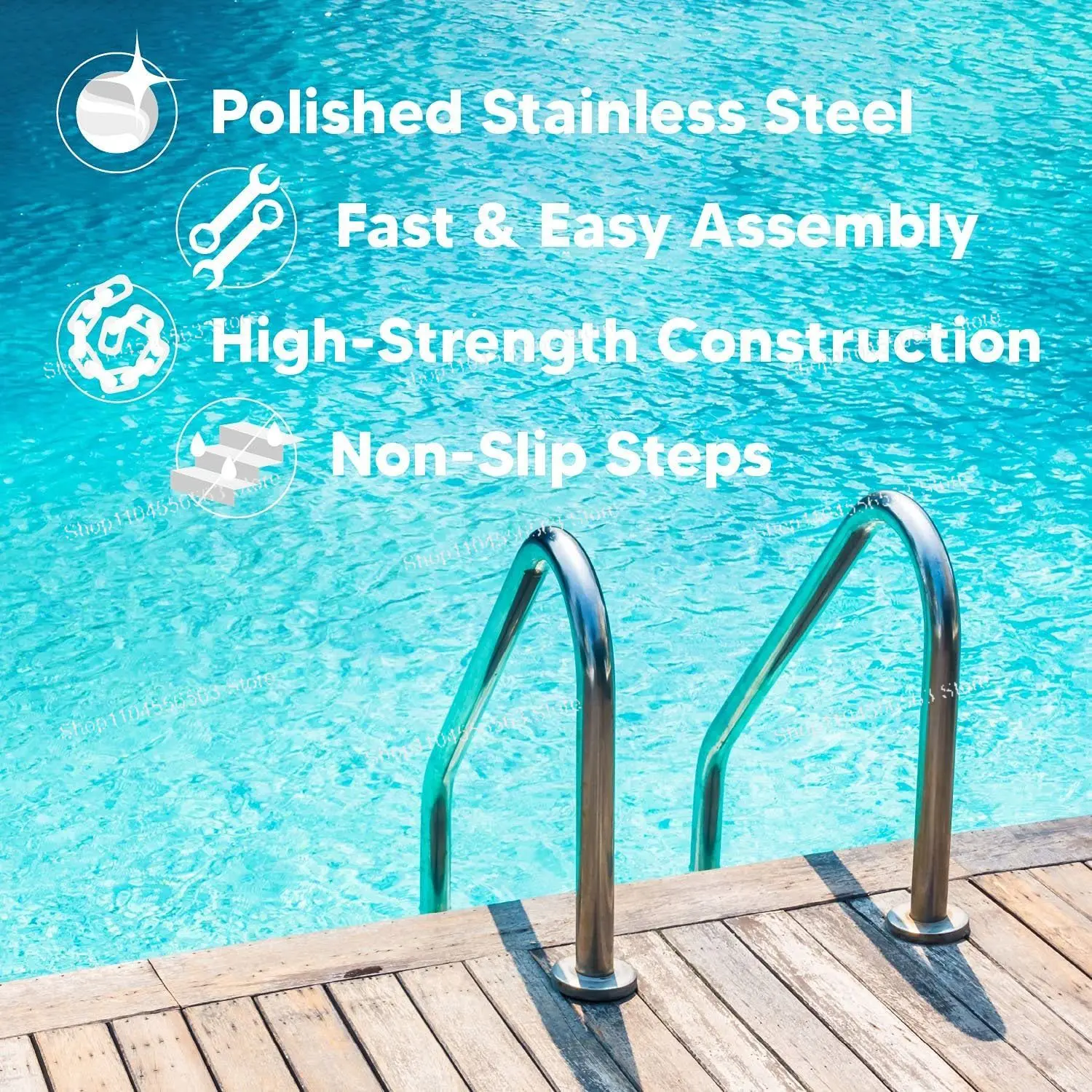 Outdoor Indoor 2-5 Steps Stainless Steel Pool Ladder Above Ground Swimming Pool Equipment