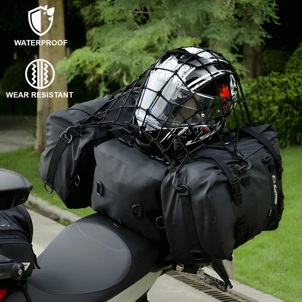 دراجة نارية على ظهره حقيبة مضادة للماء 10L 20L 30L دراجة نارية الذيل حقيبة العالمي في الهواء الطلق السلة السرج حقيبة الملحقات