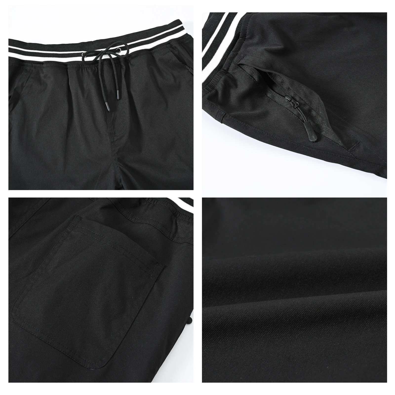 Mens Shorts Sports Solid Drawstring Casual Short Pants Summer Zippered Pocket Loose Sweatpants