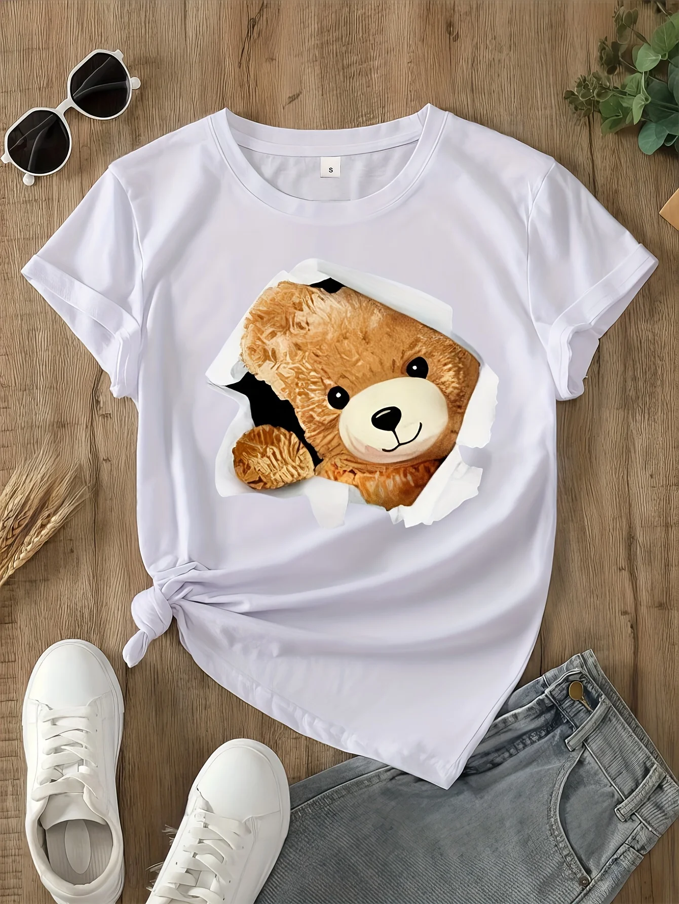 

Ladies Casual Summer Breathable Hair Couple T-Shirt Fashion Cute Short Sleeve T-Shirt Summer Cool Breathable Crew Neck Tees