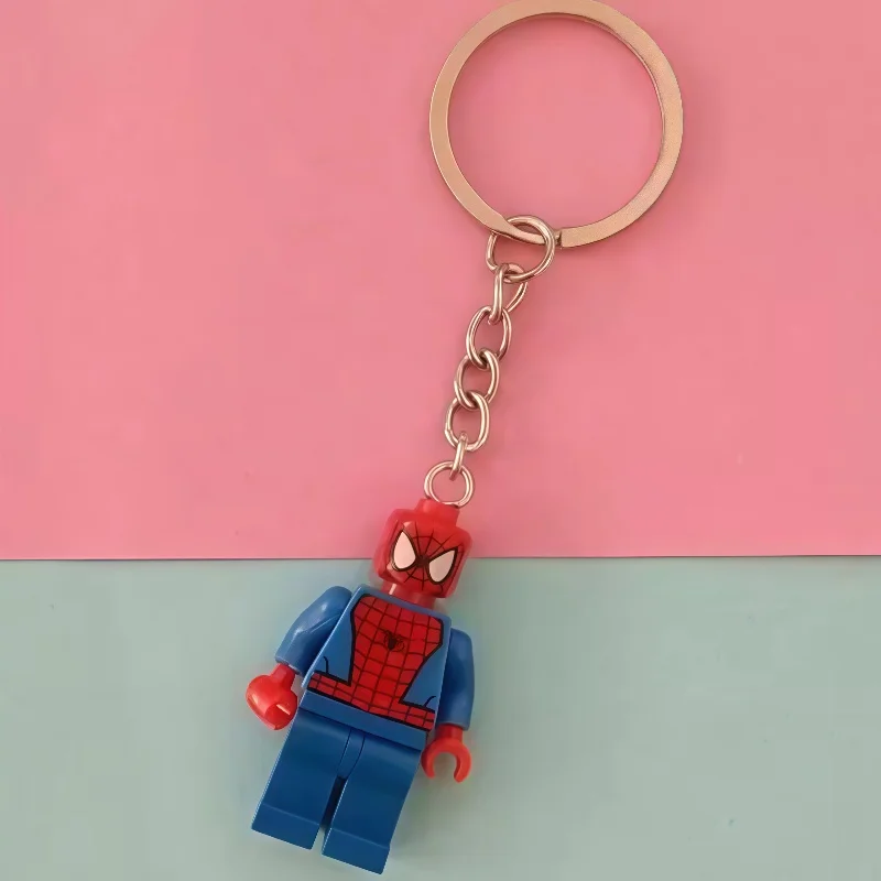 Avengers Spider-Man Iron Man Anime Character Building Blocks Key Chain Action Figure Backpack Car keyclain Holiday Gift Toys view 3