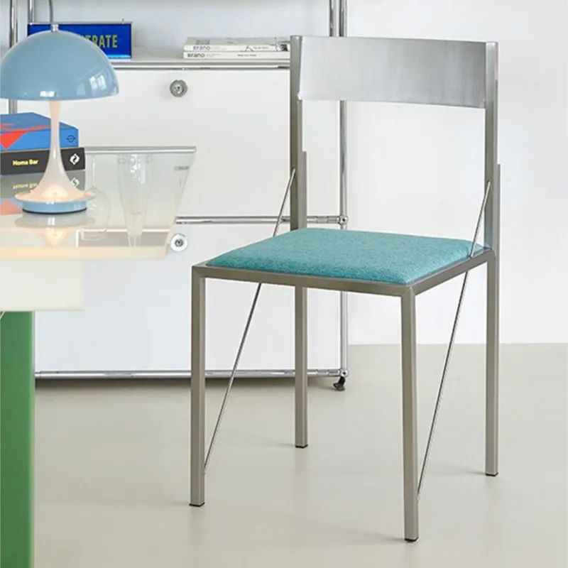 MOMO Stainless Steel Dining Chair Small Household Baghouse 2026 New Simple Modern Designer Backrest Leisure Chair