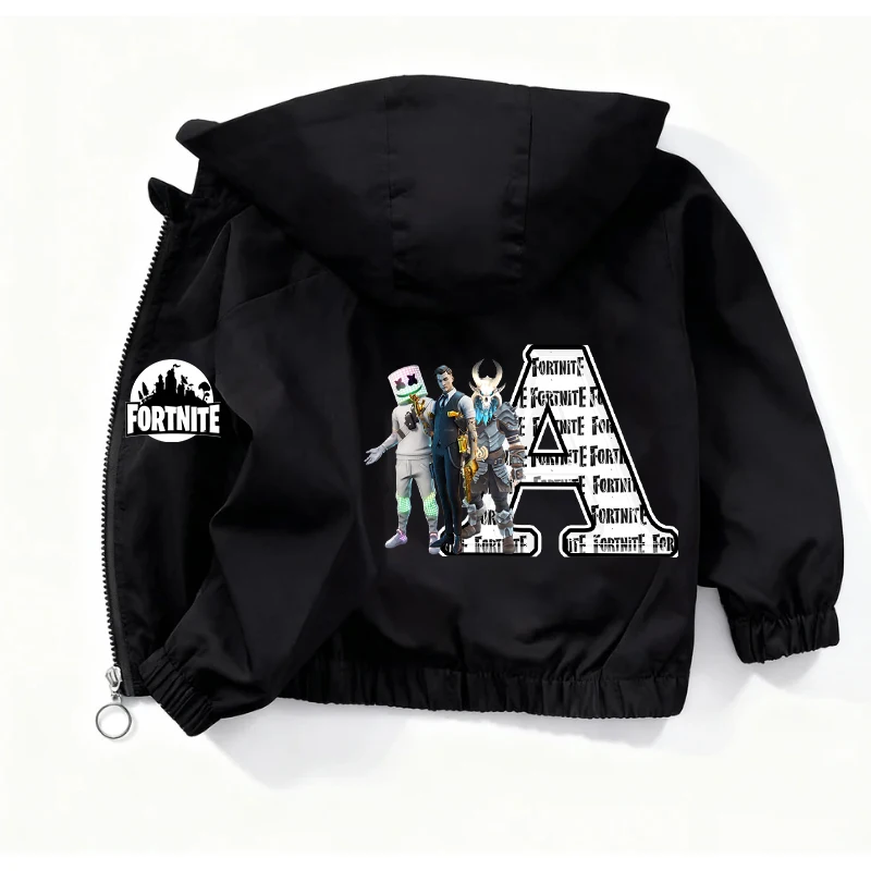 Fortnites-sudaderas con capucha para niña, sudadera con letras de Anime, chaqueta impermeable de dibujos animados, abrigo de manga larga con cremallera superior, ropa de regalo