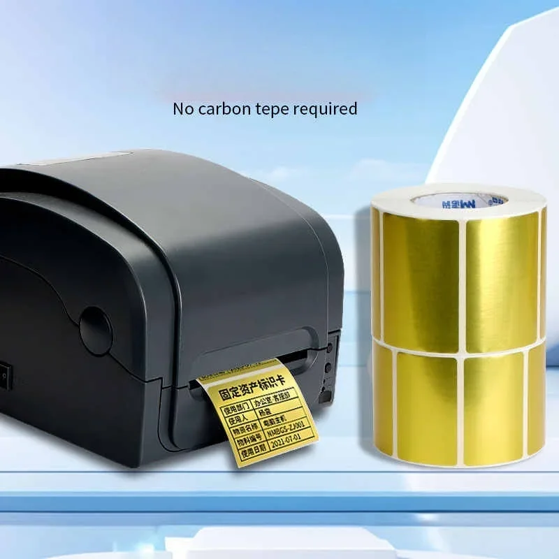 Thermal Gold Label Paper Sticker Barcode Waterpro of Oilproof no Carbon Tape Required Direct Thermal Printing Labels