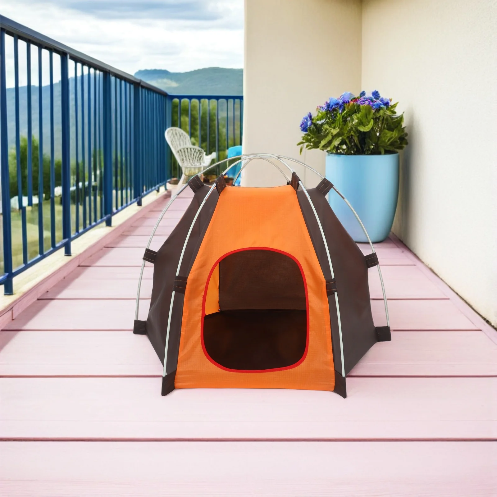 Waterproof Oxford Pet Tent Foldable Dog House For Small Medium Pets Portable Outdoor Indoor Kennel Easy Assembly Flea Proof