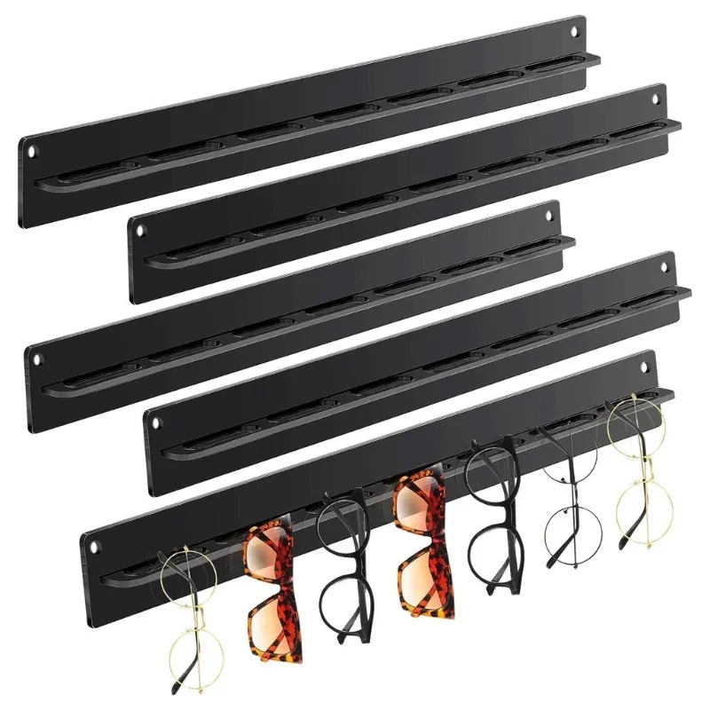 Parede acrílica montado óculos titular, óculos de sol organizador, óculos Display Rack, armazenamento cabide, novo