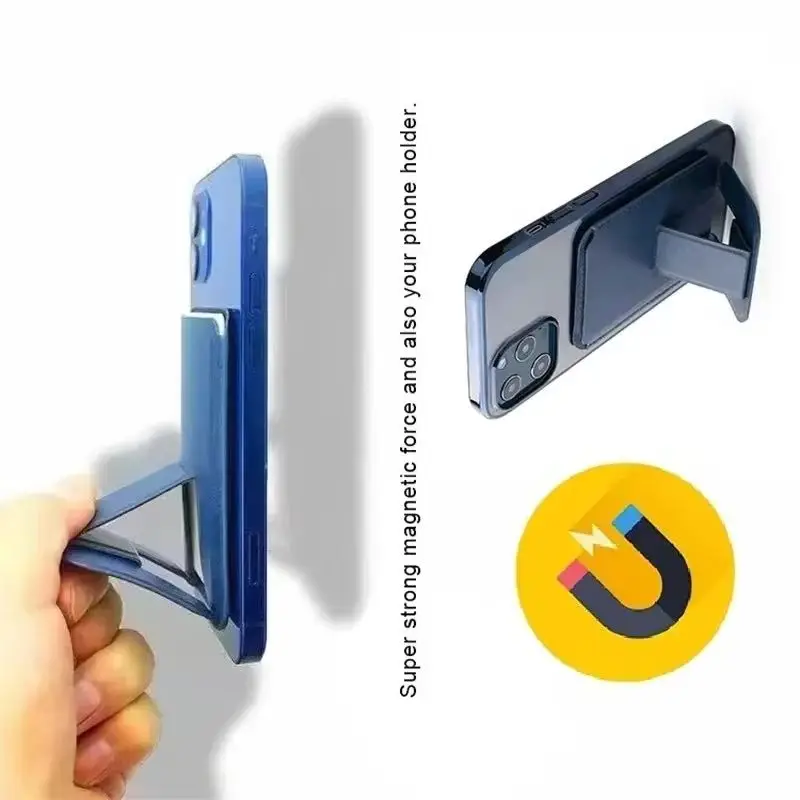 Suporte de couro carteira com suporte de cartão kit suporte magnético do telefone móvel para magsafe iphone 17 16 15 pro max mag suporte de cartão seguro