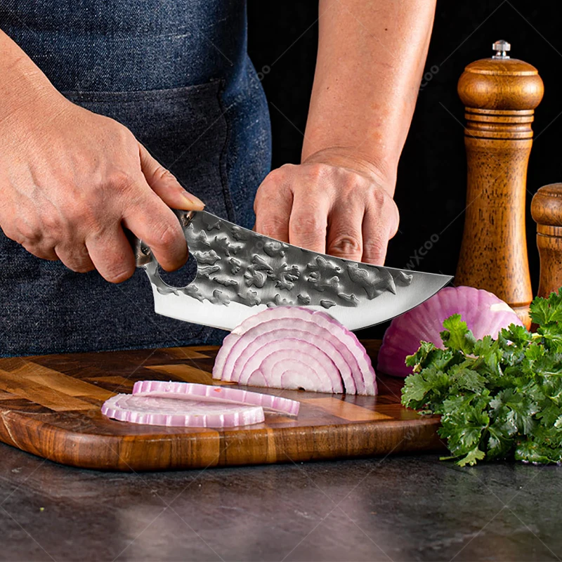 Stainless Steel Kitchen Knives 1-6pcs High Hardness Forged Chicken Bone Chopping Knife Sharp Vegetable and Fruit Slicing Knife