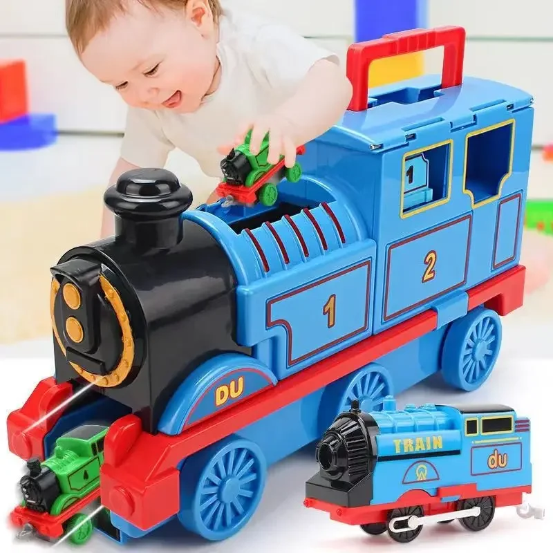 Electric little train track Set Inertial Alloy Musical Slide 2 Boys Kids toy car 3-6 years old puzzle