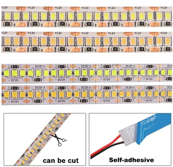 

DC 5V 12V SMD 2835 Led Strip Light 5m White LED Strip Tape Not Waterproof Lamp Light Strips Kitchen Home Decor TV Ledstrip