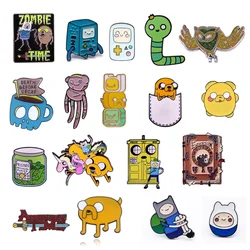 Adventure Time Cartoon Enamel Brooch Set Fashion Cute Golb Lapel Pin Badge Collection Jewelry for Children Fans Present