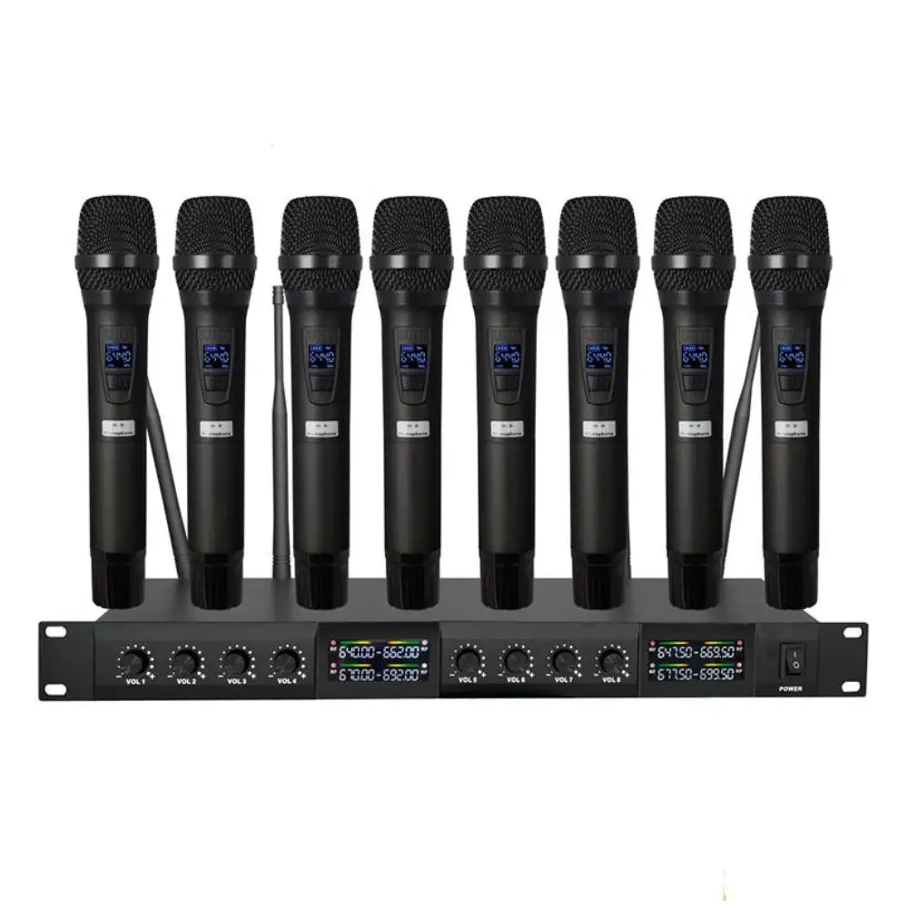 8 Channel Gooseneck Conference Wireless Microphone System Plastic Handheld microphone Cordless Microphone