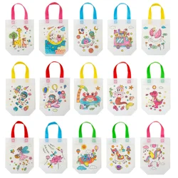 24 modelli borsa fai da te regalo per bambini da colorare borsa per Graffiti borsa per pittura da colorare fatta a mano per bambini borsa Non tessuta