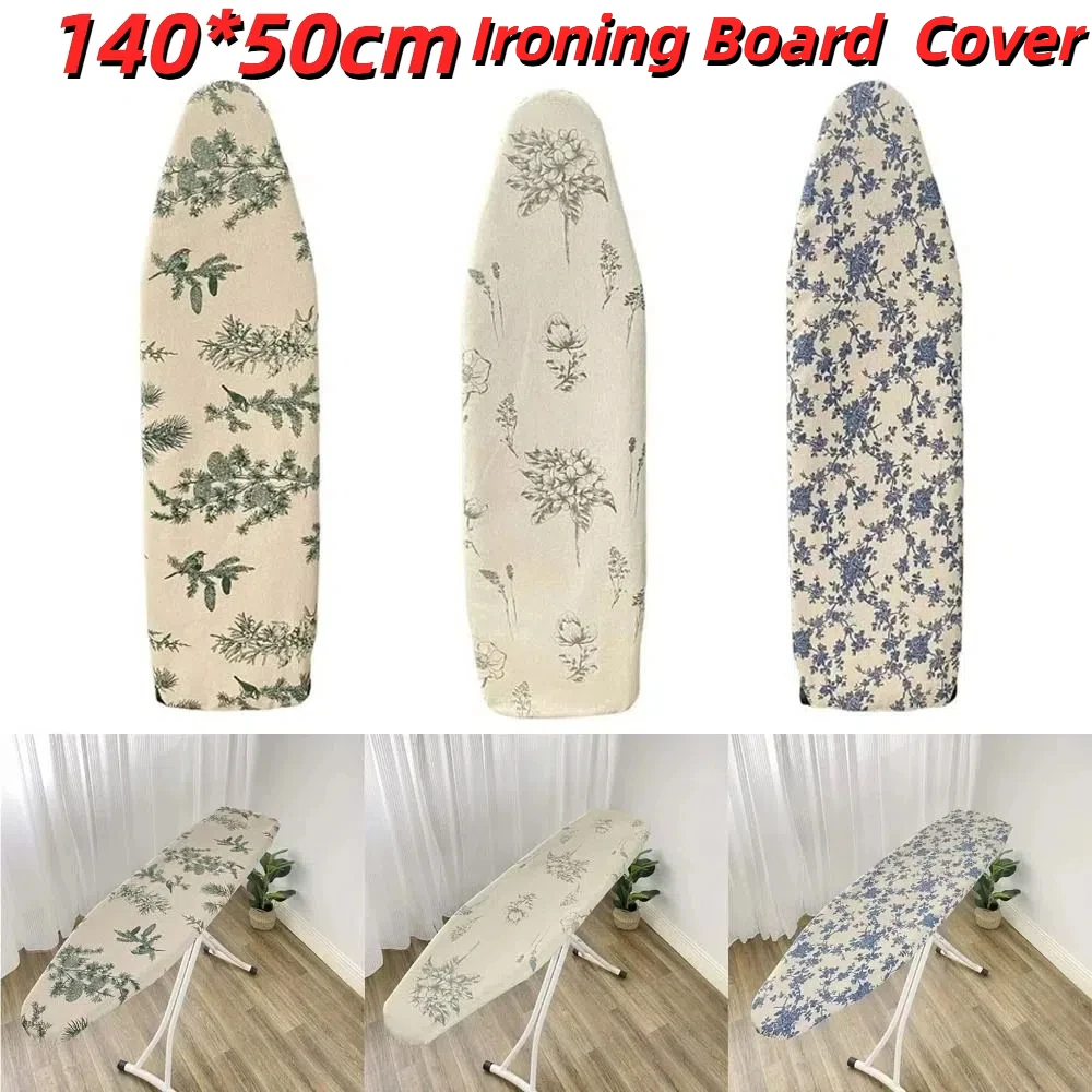 1pcs 140*50cm Ironing Board Cloth Drawstring Tightening Stain Resistant Ironing Board Protector Cover Washable with Elastic Edge
