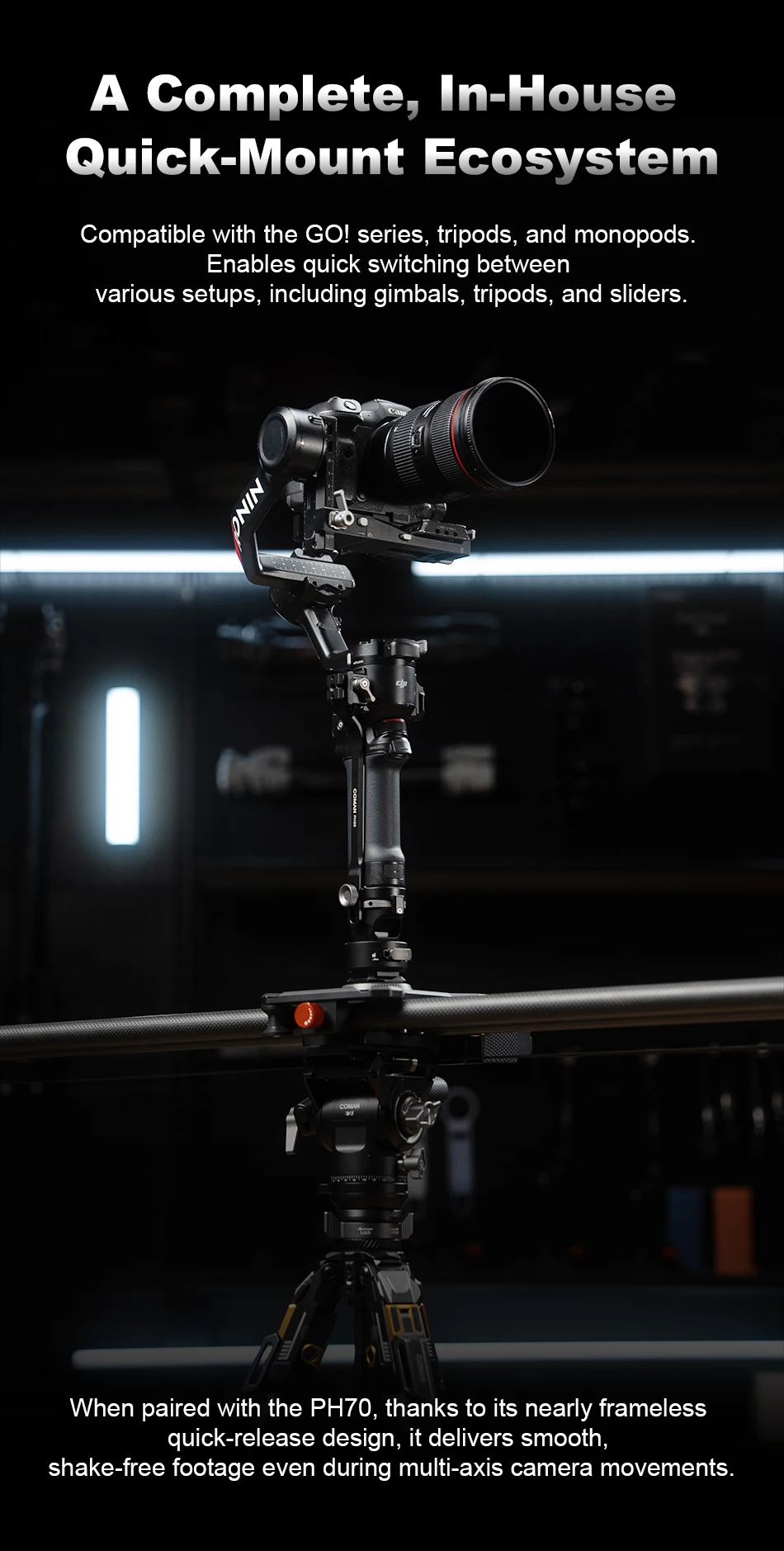 COMAN PH50 DJI Gimbal-Verstärkungsstabilisator Sicherheitsverbindungsset für DJI RS3 Pro RS4 Pro RS5 Stativ Einbeinstativ Zubehör – Detail 8