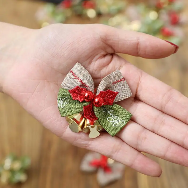Christmas tree pendant Mini Bow Bell Christmas Gift box Decorations Festival Ornaments Fashion - Image 5
