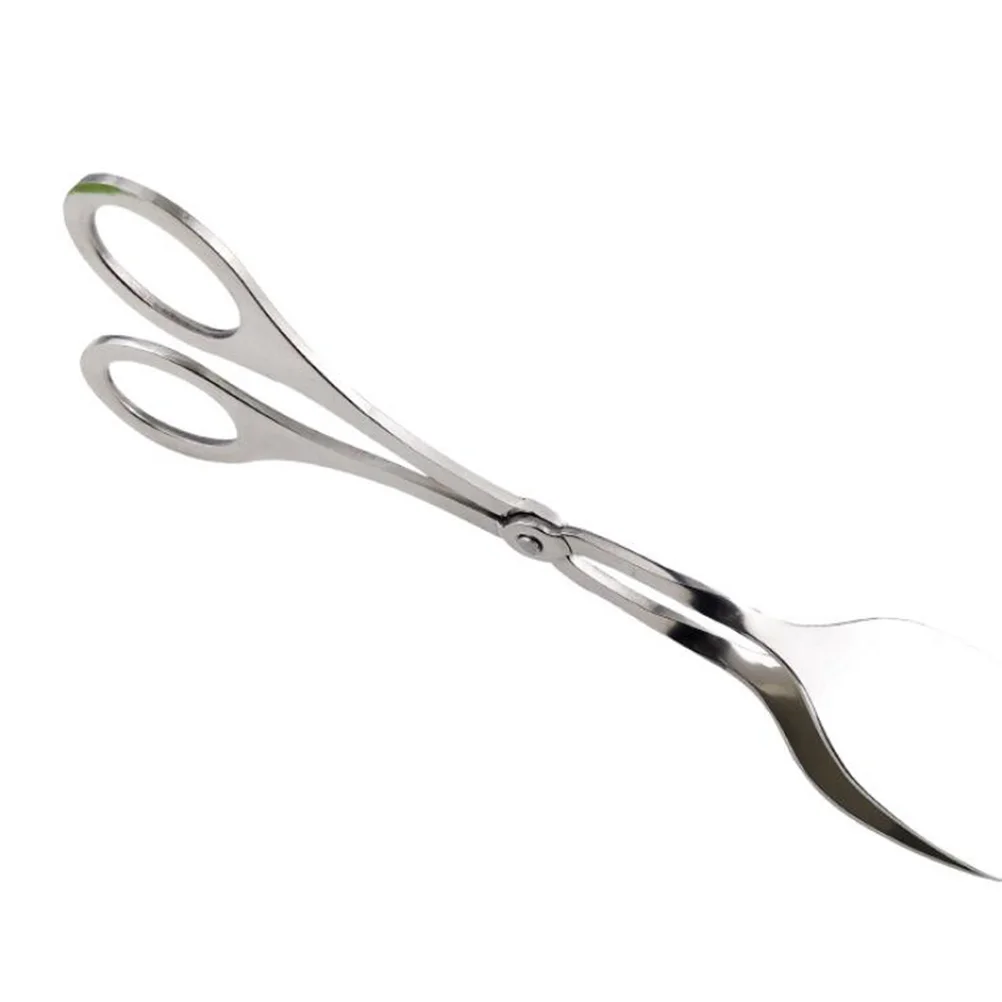

Щипцы для еды из нержавеющей стали, дизайн ножниц, термостойкие, против ожогов, кухонные зажимы для шведского стола, вечеринки, салата, хлеба, стейка
