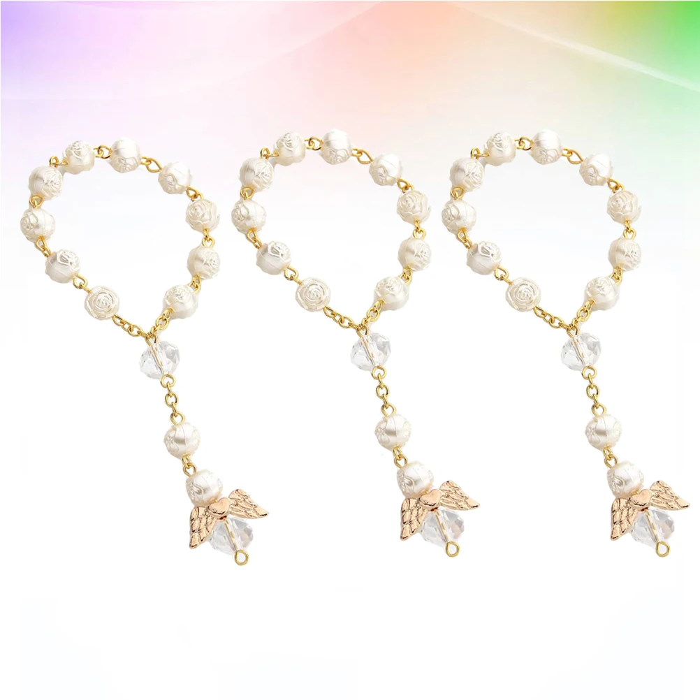 

12 Pcs Rose Bracelet Flower Girl Gift Shape Beads Acrylic Wing Design Jewelry Bride