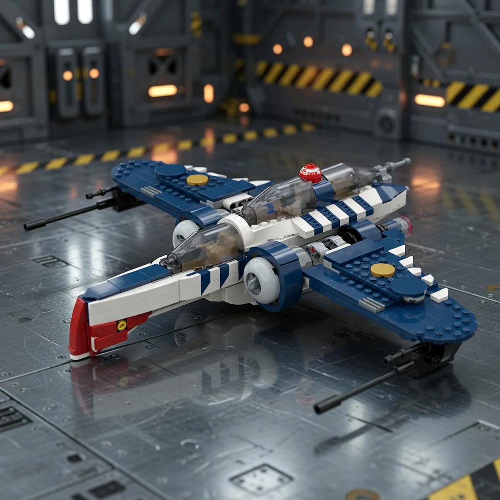 

MOC Muunilinst-10 ARC-170 Space Fighter Building Blocks Starship Aircraft DIY Model Bricks Gift for Adult Hobbyists