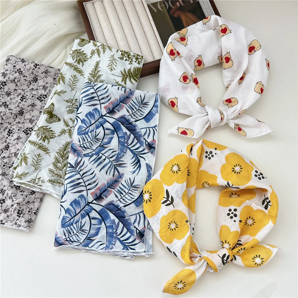 55*55cm Cotton Headband Square Scarf Women Fashion Bandanas Head Hair Accessories Turban Hairband