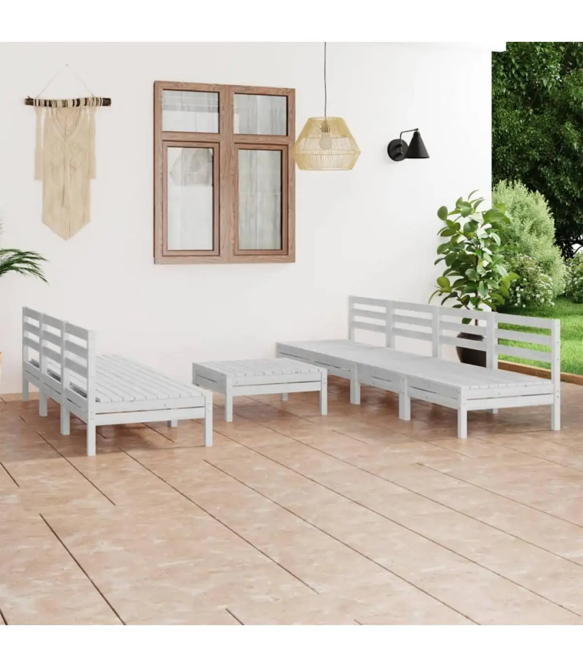 Garden sets garden furniture set 8 pieces solid wood White Pine