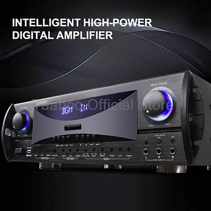 

Digital Amplifier 800Wx2 Channel USB Wireless Bluetooth AV HiFi Audio Power Amp Anti Whistling Sound for KTV Meeting Home Cinema