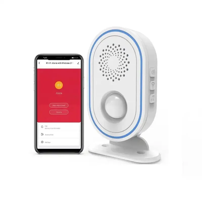 Smart WiFi Campainha com Voz Broadcasting, PIR Sensor de Movimento Alarme, 3 em 1 Campainha Alarmes para Conveniência Loja, Suporte Tuay