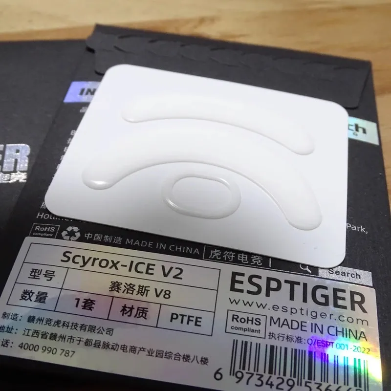 1 Pack Original Esptiger ICE V2 Mouse Skates For SCYROX V6 / V8 Mouse White Arc Esports PTFE Mice Feet Glides