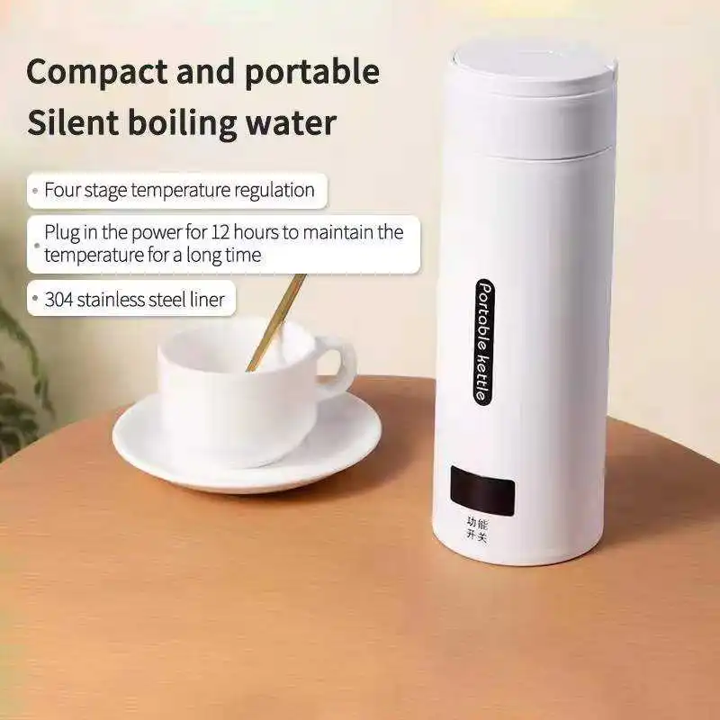 380ml Portable Electric Kettles Thermal Cup Make Tea Coffee Travel Boil Water Keep Warm Smart Water Kettle Kitchen Appliances