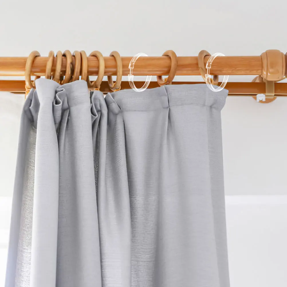 

10pcs Clear Curtain O Hooks Hanger Bath Drape Loop Round Hook Accessories For Window Bath Curtains Snap Closure Shower Hooks