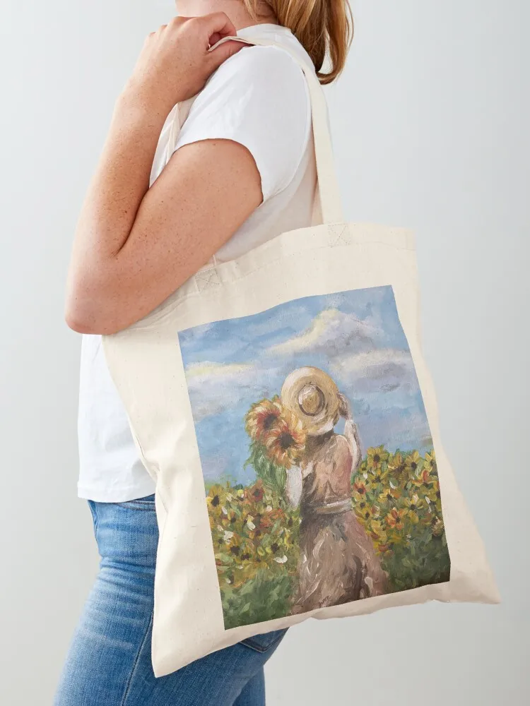 Sunflower Girl Tote Bag sacs de shopping hand bags shopping trolley bag great bag