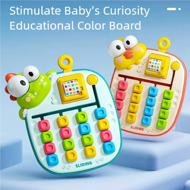 Hot-Selling Color Matching Slider Puzzle Board Toy for Children over 3 Years Old, Cute Little Yellow Duck & Little Dragon Rainbow Slider Maze Toy, Color Recognition Educational Brain Teaser Toy for Toddlers, Parent-Child Interactive Stress-Relief Sensory Learning Toy, Travel Toy for Boys and Girls, Early Childhood Education Toy, Indoor Tabletop Play, Children's Party Favors, Holiday Gifts, Preschool Enlightenment Toy, Safe Abs